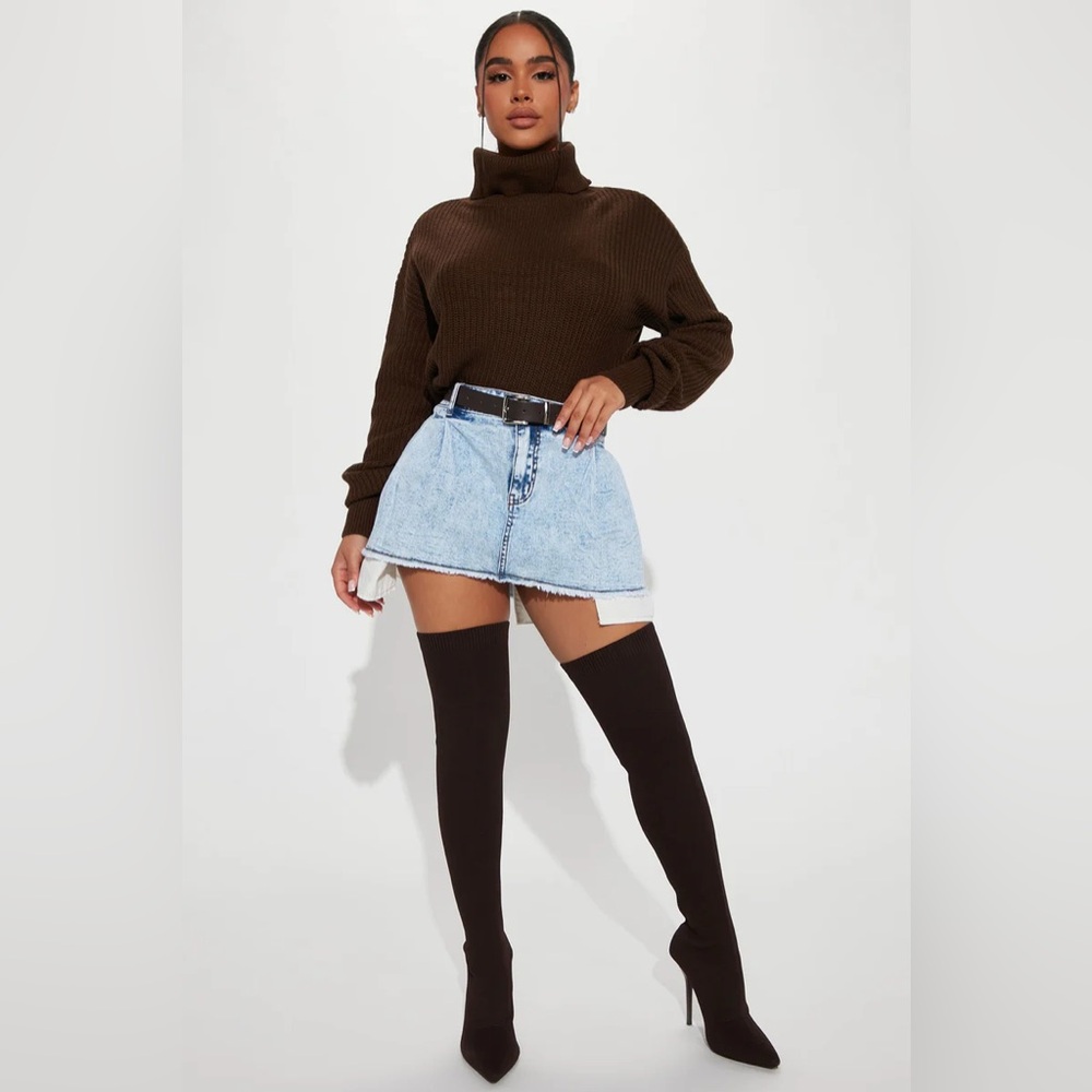 Cool Girl Micro Mini Skirt - Light Blue Wash